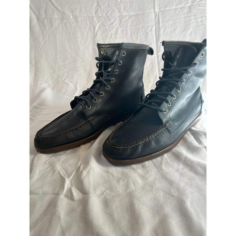 Sebago x Vane DOCKSIDES Leather Boots Boat Shoes Blue Size 11.5 Men's